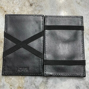 J.Crew Black Men's Pebbled Leather Magic Wallet